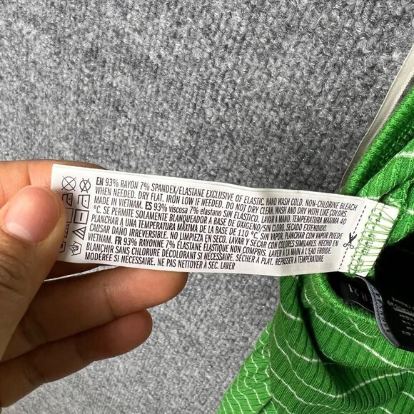 NEW Forever 21 Striped Spaghetti Strap Romper Green SZ Small - Picture 9 of 9